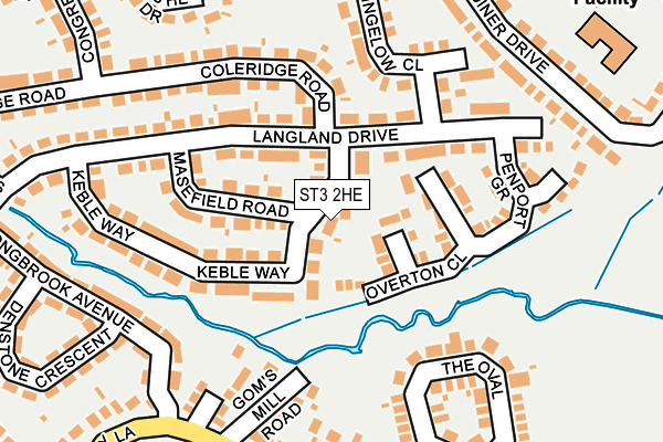 ST3 2HE map - OS OpenMap – Local (Ordnance Survey)