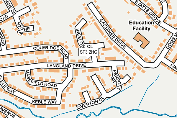 ST3 2HG map - OS OpenMap – Local (Ordnance Survey)