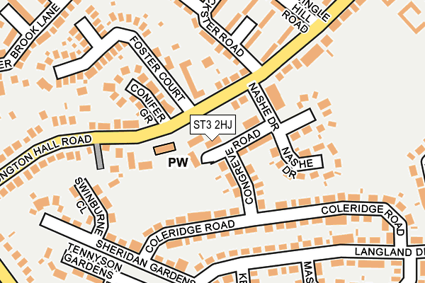 ST3 2HJ map - OS OpenMap – Local (Ordnance Survey)