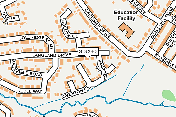 ST3 2HQ map - OS OpenMap – Local (Ordnance Survey)