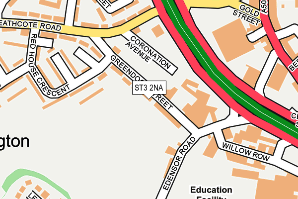 ST3 2NA map - OS OpenMap – Local (Ordnance Survey)