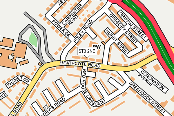 ST3 2NE map - OS OpenMap – Local (Ordnance Survey)
