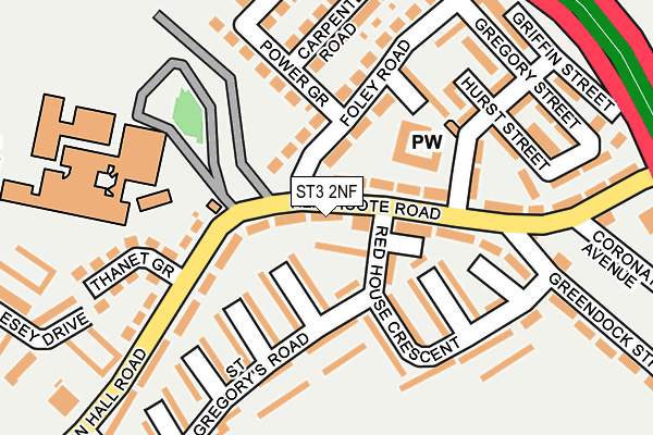 ST3 2NF map - OS OpenMap – Local (Ordnance Survey)