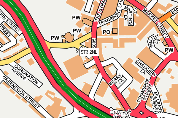 ST3 2NL map - OS OpenMap – Local (Ordnance Survey)