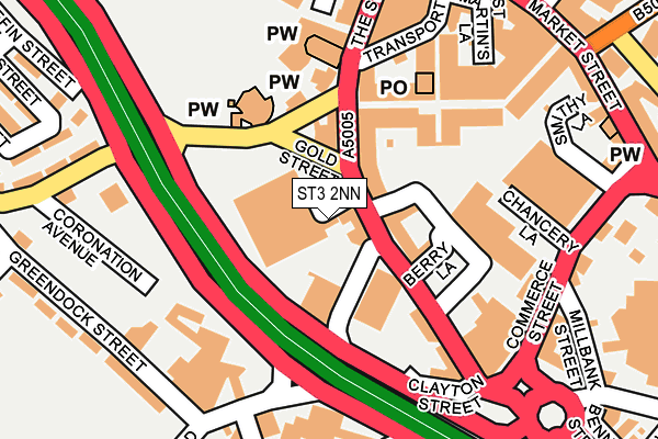 ST3 2NN map - OS OpenMap – Local (Ordnance Survey)