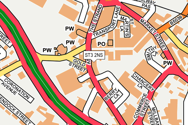 ST3 2NS map - OS OpenMap – Local (Ordnance Survey)