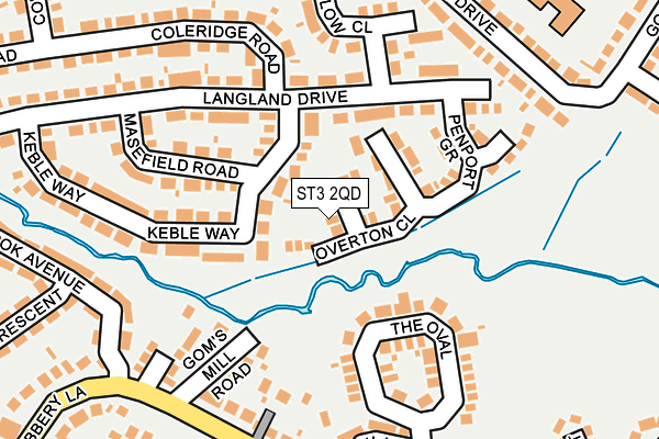 ST3 2QD map - OS OpenMap – Local (Ordnance Survey)