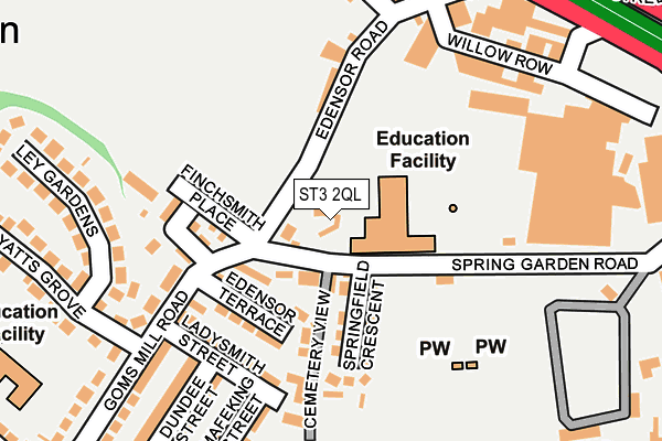 ST3 2QL map - OS OpenMap – Local (Ordnance Survey)