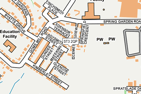 ST3 2QP map - OS OpenMap – Local (Ordnance Survey)