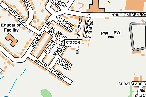 ST3 2QR map - OS OpenMap – Local (Ordnance Survey)