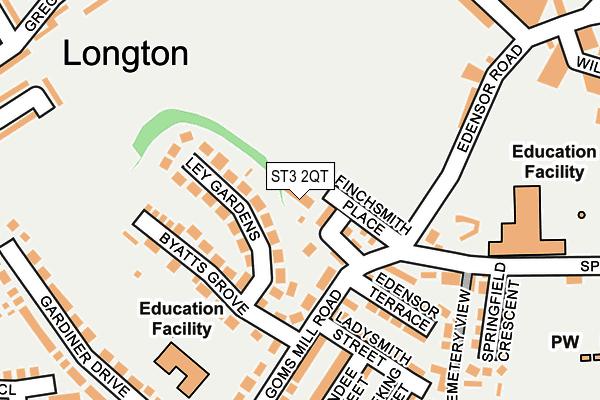 ST3 2QT map - OS OpenMap – Local (Ordnance Survey)