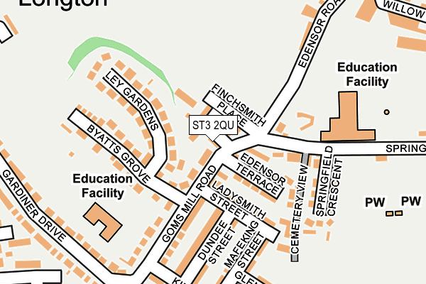 ST3 2QU map - OS OpenMap – Local (Ordnance Survey)