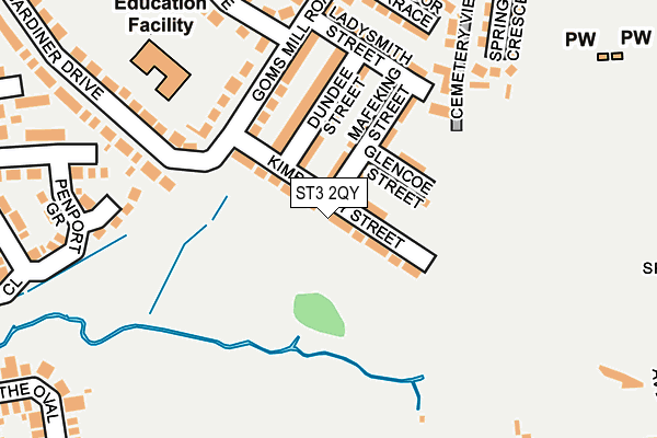 ST3 2QY map - OS OpenMap – Local (Ordnance Survey)