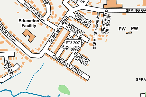 ST3 2QZ map - OS OpenMap – Local (Ordnance Survey)