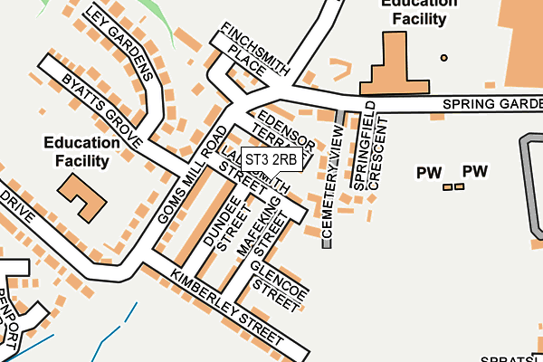 ST3 2RB map - OS OpenMap – Local (Ordnance Survey)