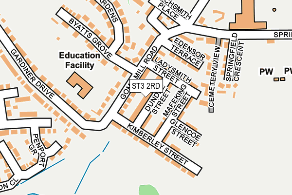 ST3 2RD map - OS OpenMap – Local (Ordnance Survey)