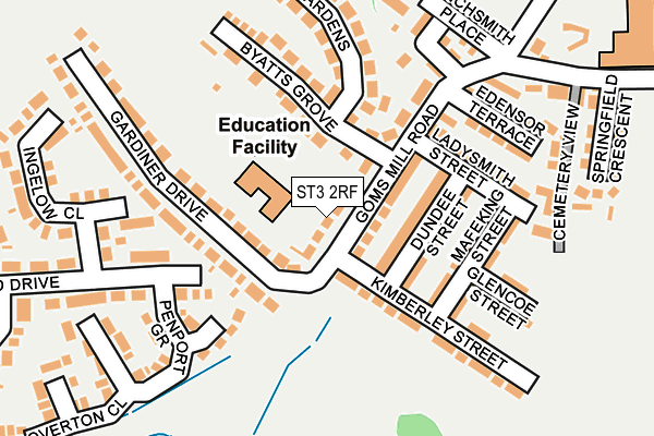 ST3 2RF map - OS OpenMap – Local (Ordnance Survey)