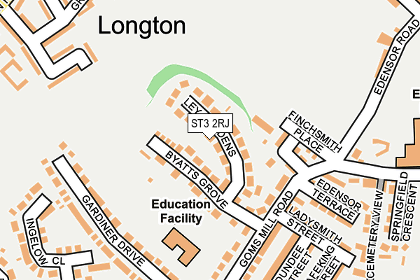 ST3 2RJ map - OS OpenMap – Local (Ordnance Survey)