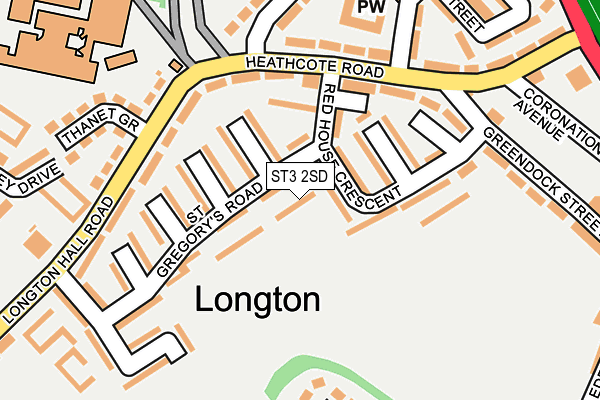 ST3 2SD map - OS OpenMap – Local (Ordnance Survey)