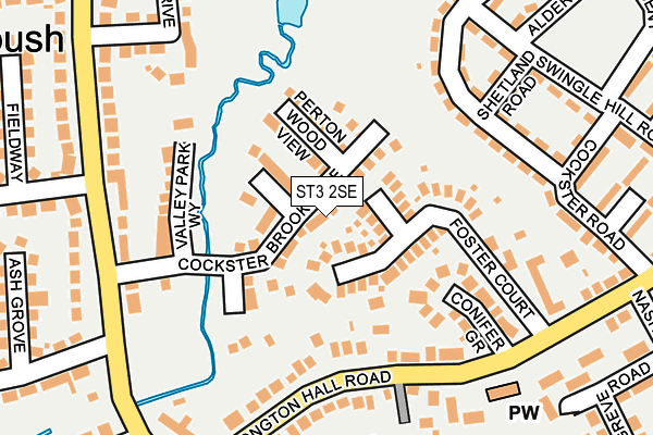 ST3 2SE map - OS OpenMap – Local (Ordnance Survey)