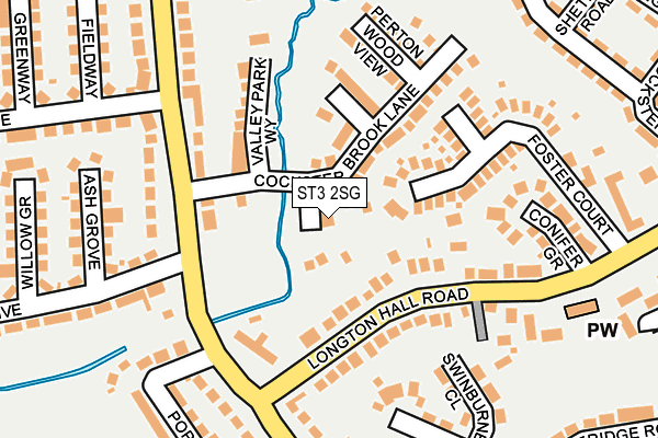 ST3 2SG map - OS OpenMap – Local (Ordnance Survey)