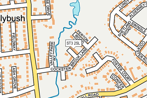 ST3 2SL map - OS OpenMap – Local (Ordnance Survey)