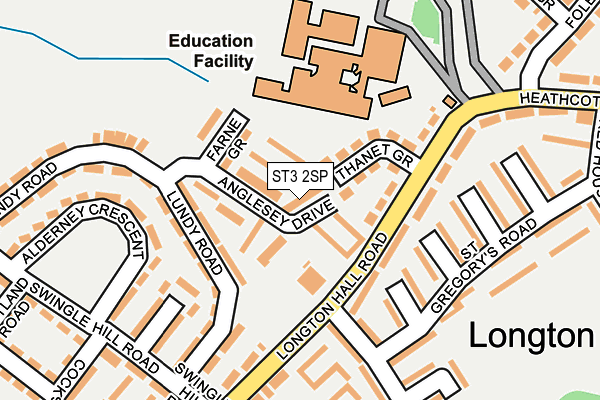 ST3 2SP map - OS OpenMap – Local (Ordnance Survey)