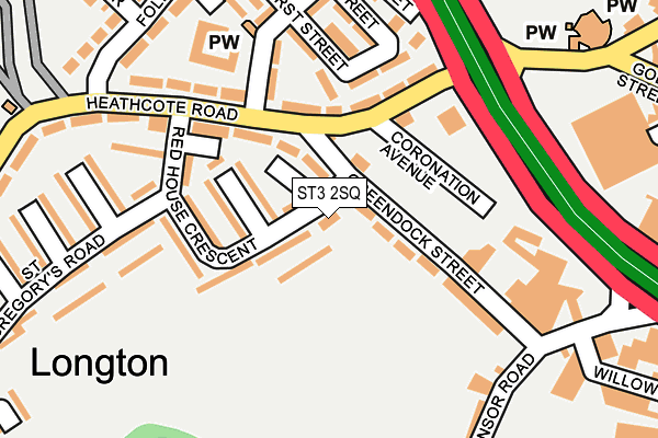 ST3 2SQ map - OS OpenMap – Local (Ordnance Survey)