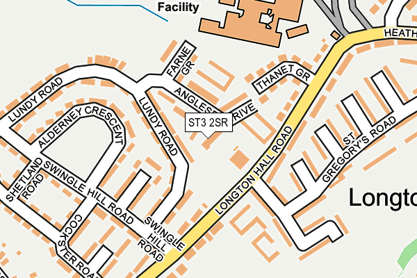 ST3 2SR map - OS OpenMap – Local (Ordnance Survey)