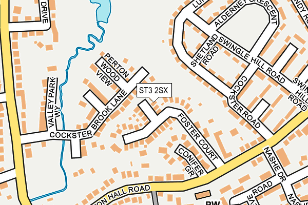 ST3 2SX map - OS OpenMap – Local (Ordnance Survey)