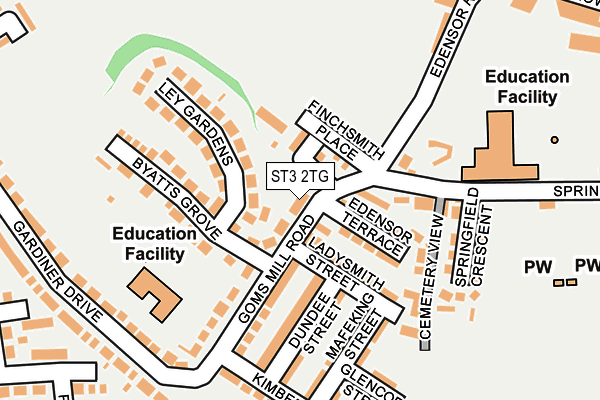 ST3 2TG map - OS OpenMap – Local (Ordnance Survey)