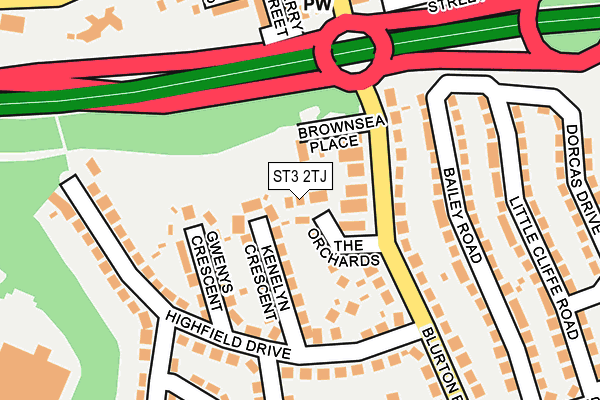 ST3 2TJ map - OS OpenMap – Local (Ordnance Survey)