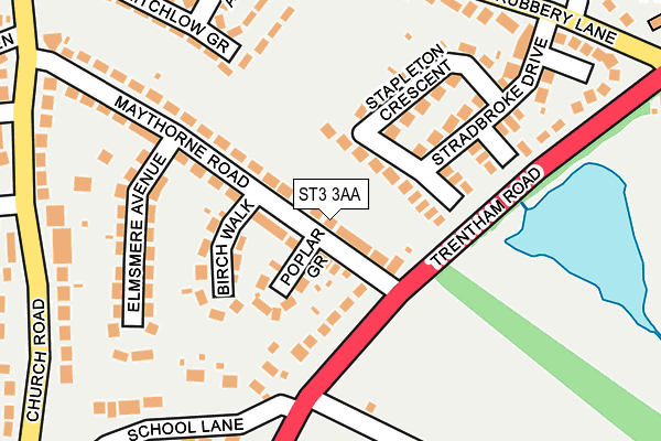ST3 3AA map - OS OpenMap – Local (Ordnance Survey)