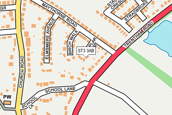 ST3 3AB map - OS OpenMap – Local (Ordnance Survey)