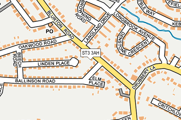 ST3 3AH map - OS OpenMap – Local (Ordnance Survey)