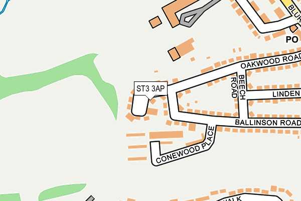 ST3 3AP map - OS OpenMap – Local (Ordnance Survey)