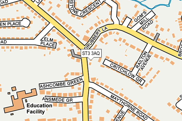 ST3 3AQ map - OS OpenMap – Local (Ordnance Survey)