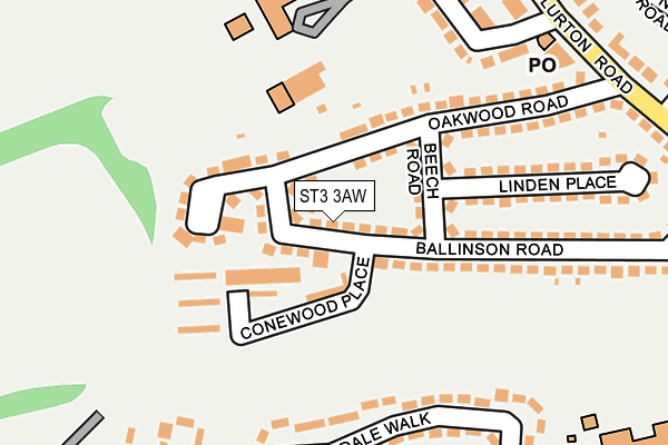 ST3 3AW map - OS OpenMap – Local (Ordnance Survey)