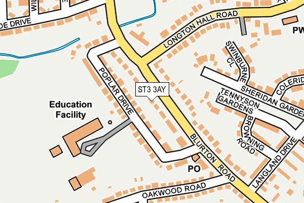 ST3 3AY map - OS OpenMap – Local (Ordnance Survey)