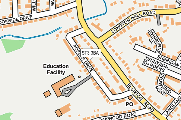 ST3 3BA map - OS OpenMap – Local (Ordnance Survey)