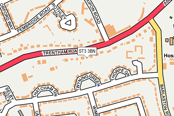 ST3 3BN map - OS OpenMap – Local (Ordnance Survey)