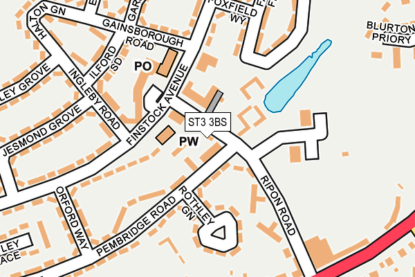ST3 3BS map - OS OpenMap – Local (Ordnance Survey)