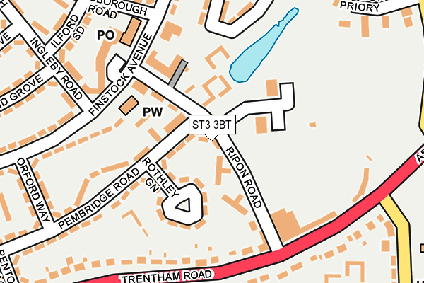 ST3 3BT map - OS OpenMap – Local (Ordnance Survey)