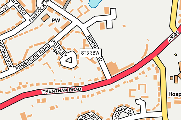 ST3 3BW map - OS OpenMap – Local (Ordnance Survey)