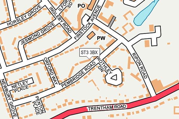 ST3 3BX map - OS OpenMap – Local (Ordnance Survey)