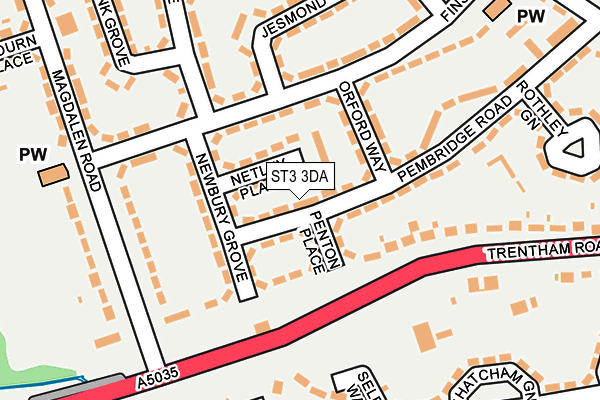 ST3 3DA map - OS OpenMap – Local (Ordnance Survey)