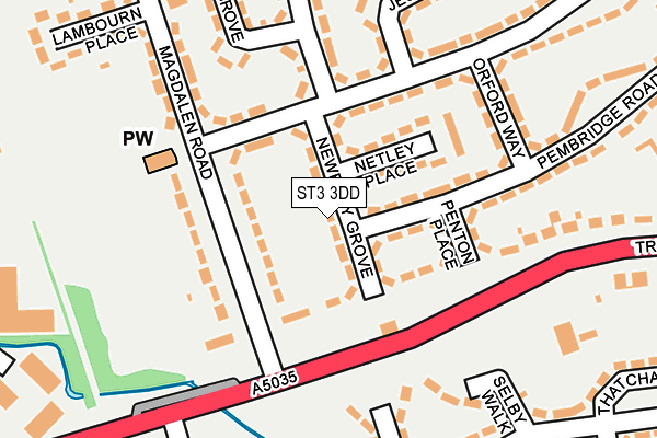 ST3 3DD map - OS OpenMap – Local (Ordnance Survey)
