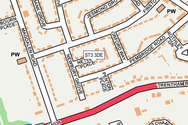 ST3 3DE map - OS OpenMap – Local (Ordnance Survey)