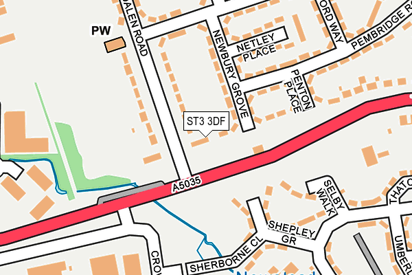 ST3 3DF map - OS OpenMap – Local (Ordnance Survey)