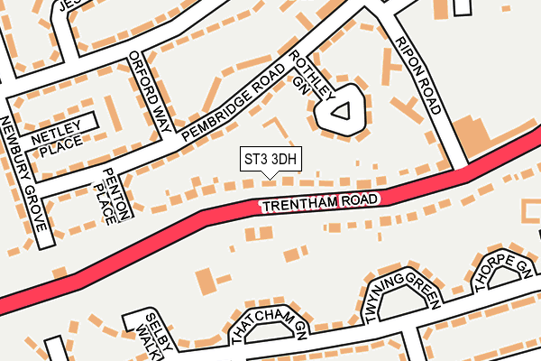 ST3 3DH map - OS OpenMap – Local (Ordnance Survey)